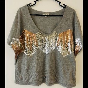Anthropologie Silence+Noise sequin crop top